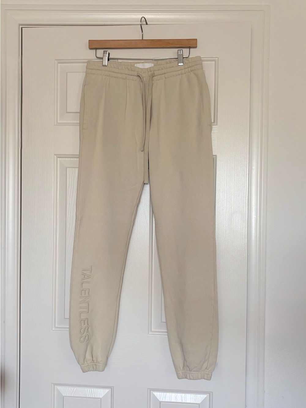 Talentless Beige Bone Cotton Pockets Jogger Sweatpant Drawstring✨NWOT Sz Small